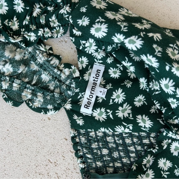 Reformation Floral Green Dress - Picture 2 of 7